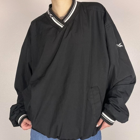 REEBOK Black & White Embroidered Logo Lined Pop Over size XXXL - Picture 10 of 10